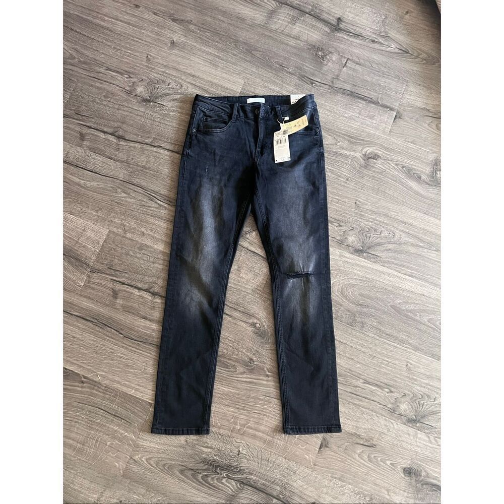 Mango Sustainable Cotton Skinny knee ripped Jeans size Small Teens
